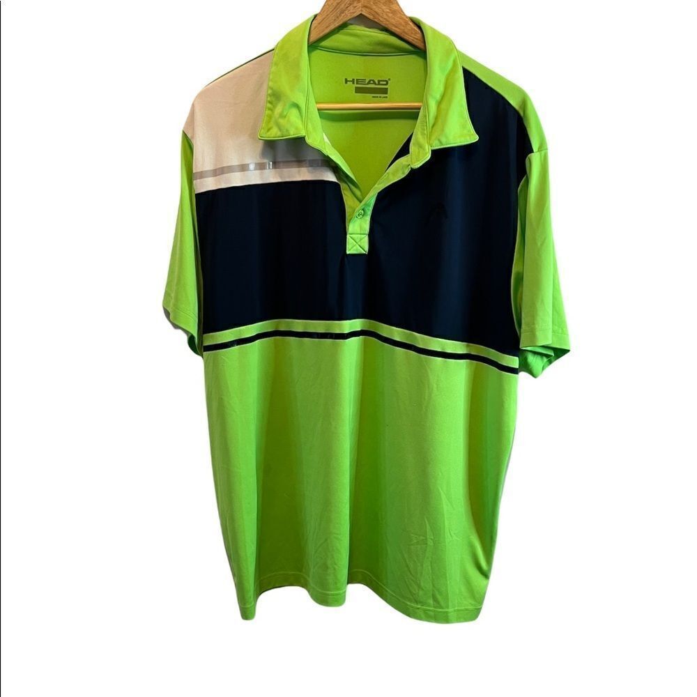 HEAD Green&Blue Polo Collared Golf Shirt L